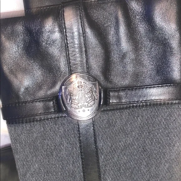 Franco Fortini Black and Gray Over the Knee Boots - Picture 5 of 13